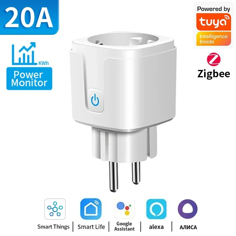 Enchufe Inteligente WiFi con Monitor de Consumo Compatible con Alexa y Google Home