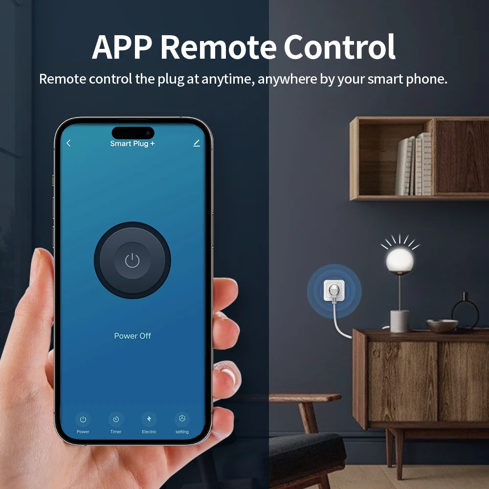Enchufe Inteligente WiFi con Monitor de Consumo Compatible con Alexa y Google Home