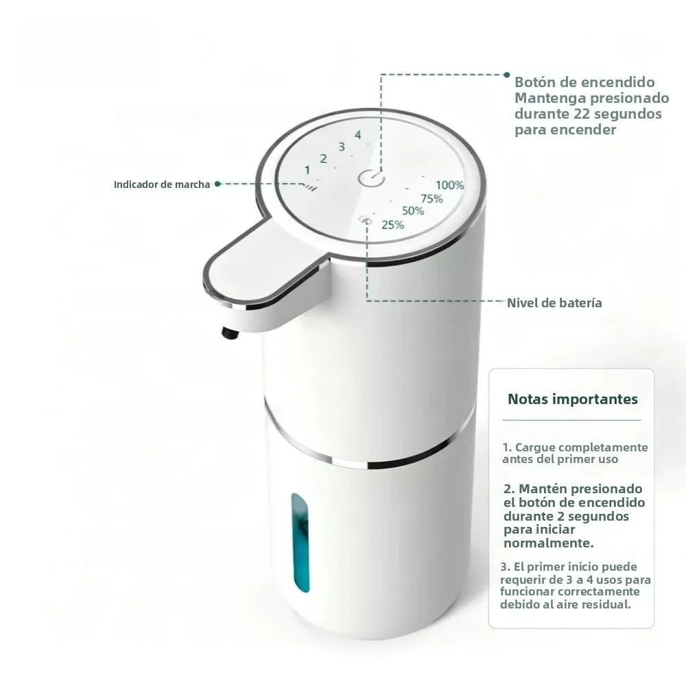 Dispensador Automático de Jabón con Sensor Recargable USB