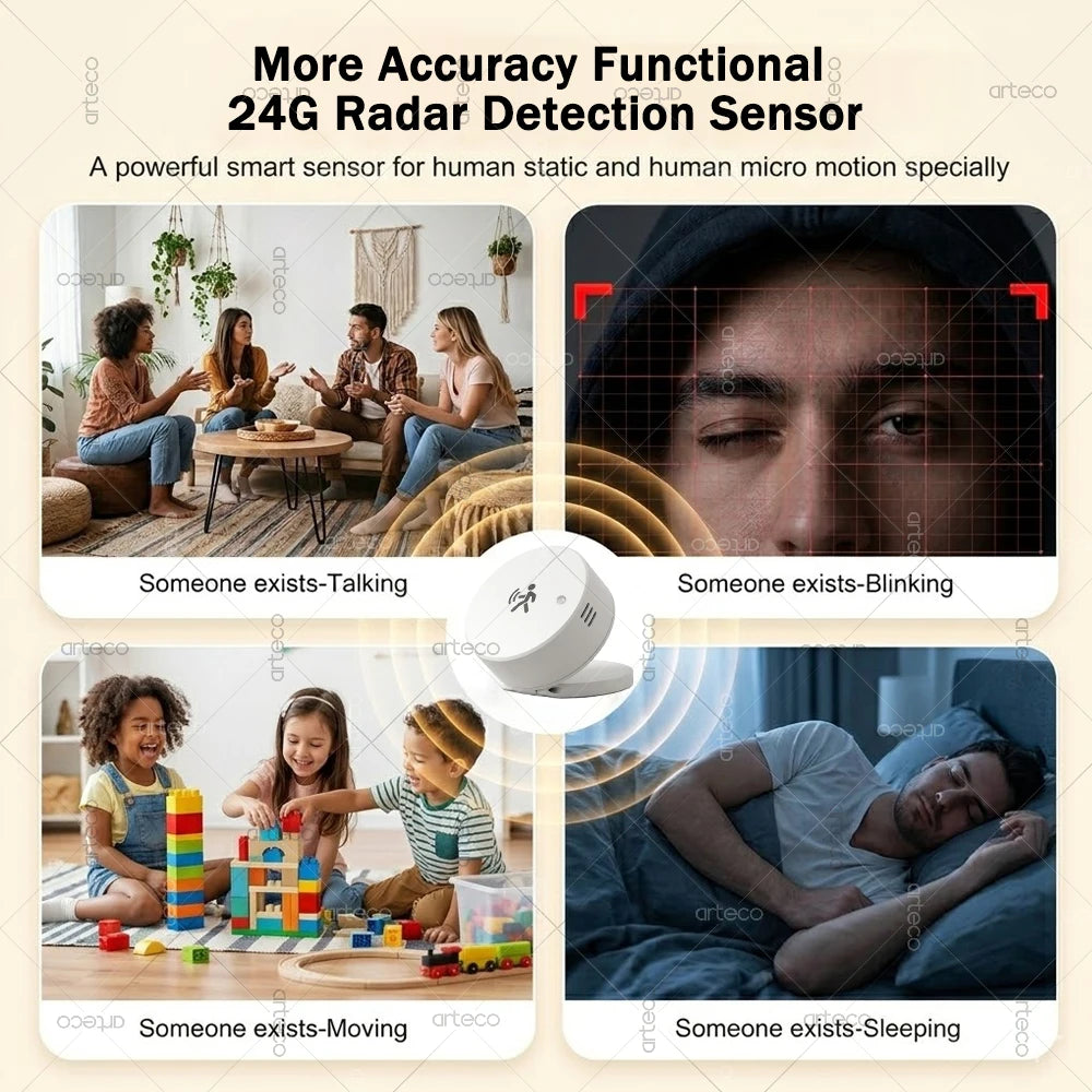 Sensor Inteligente de Presencia Humana Zigbee 24 GHz | YUATOVA