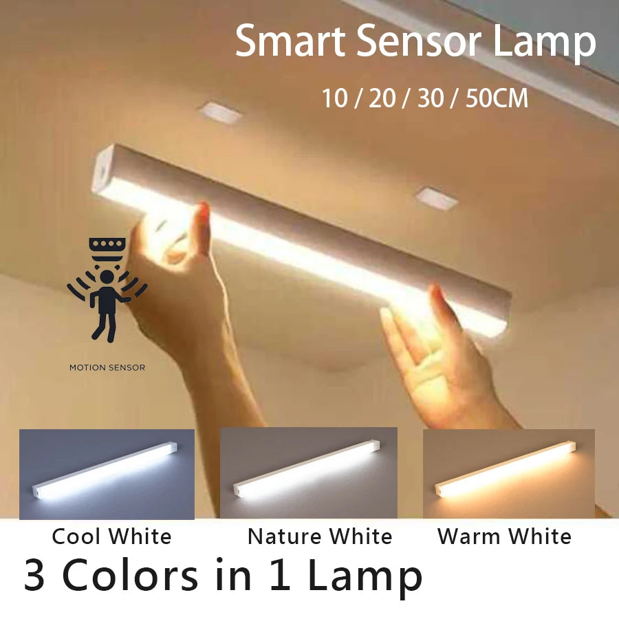 Barra LED Inteligente con Sensor de Movimiento USB Recargable