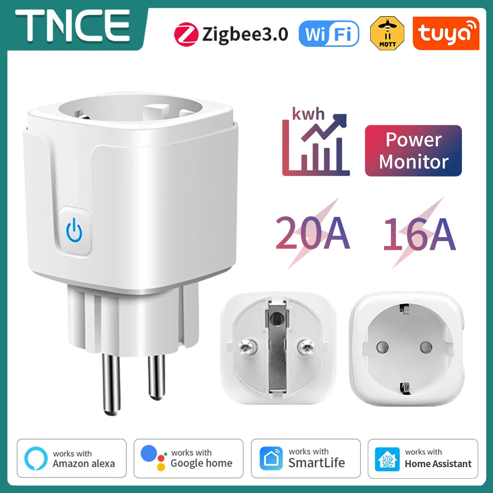 Enchufe Inteligente WiFi con Monitor de Consumo Compatible con Alexa y Google Home