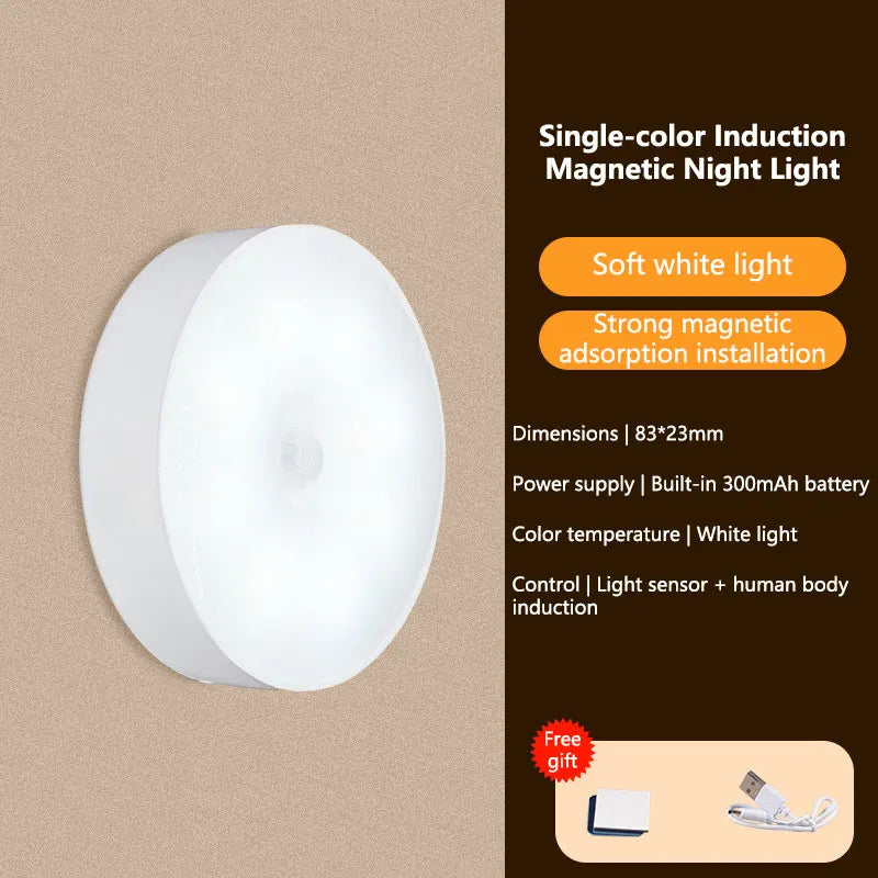 Luz LED Inteligente con Sensor de Movimiento USB Recargable